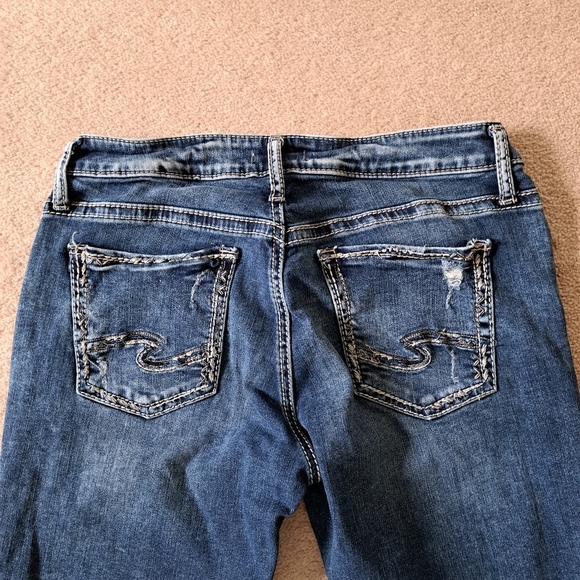 Silver Jeans Women's Boyfriend Jeans Size 29 Ankle Length Denim Distressed Blue - Picture 12 of 15